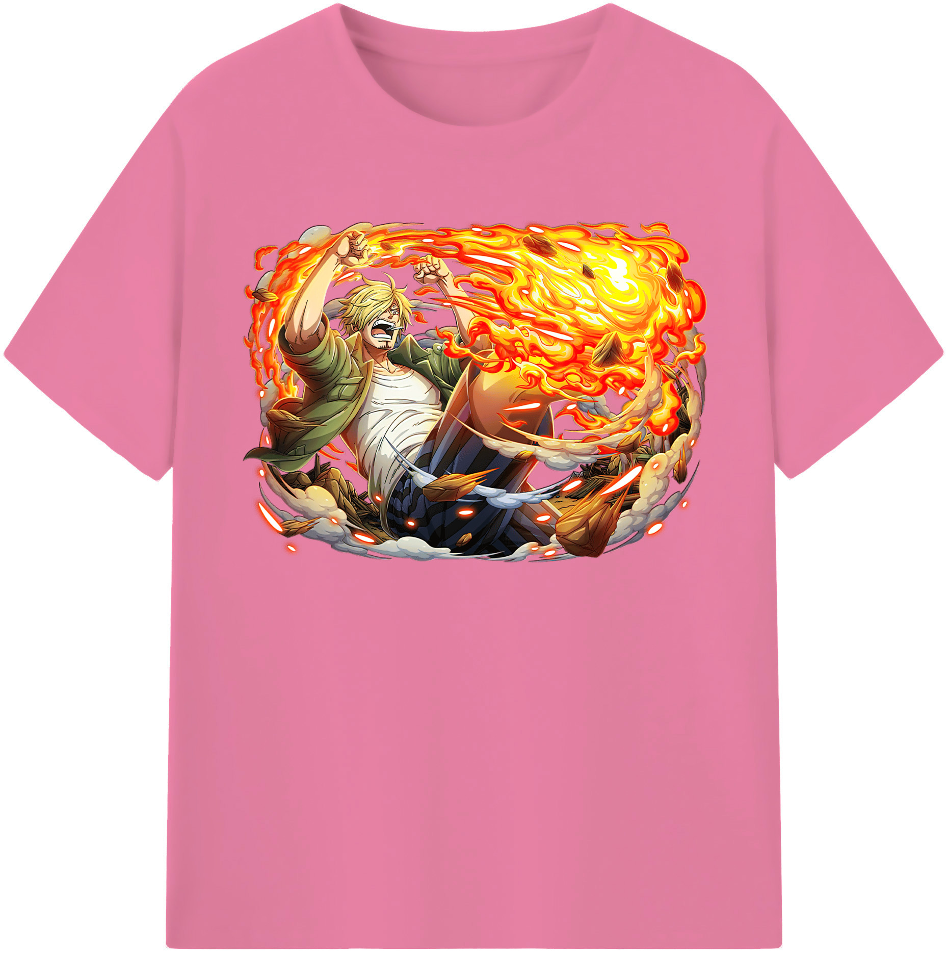 ワンピース サンジ ONE PIECE Sanji 綿100％半袖Tシャツ（フロントプリント）